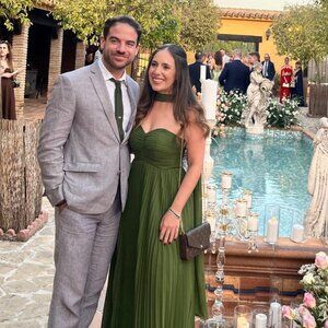 Flowy Bridesmaid Dress with Scarf - Strapless, Chiffon